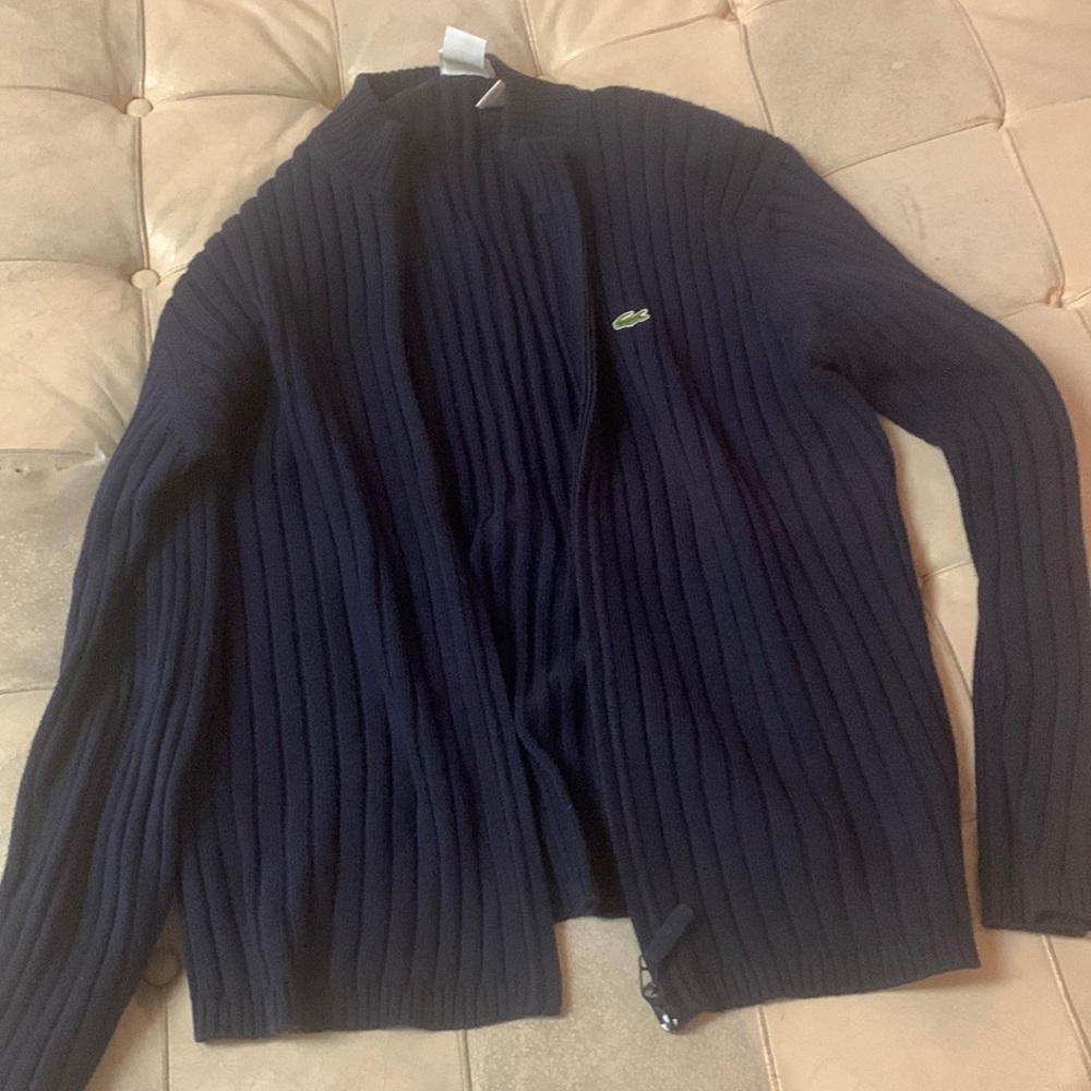 Navy Lacoste men’s sweater.